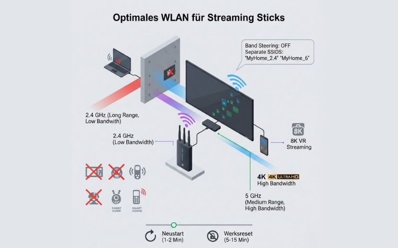 Optimales WLAN für Streaming Sticks Infografik